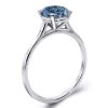 Oval Blue Topaz Engagement Ring Set - Sterling Silver Solitaire
