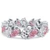 4.00 CTW Pink Sapphire Eternity Band Ring in Rhodium-Plated Sterling Silver