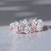 4.00 CTW Pink Sapphire Eternity Band Ring in Rhodium-Plated Sterling Silver
