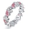 4.00 CTW Pink Sapphire Eternity Band Ring in Rhodium-Plated Sterling Silver