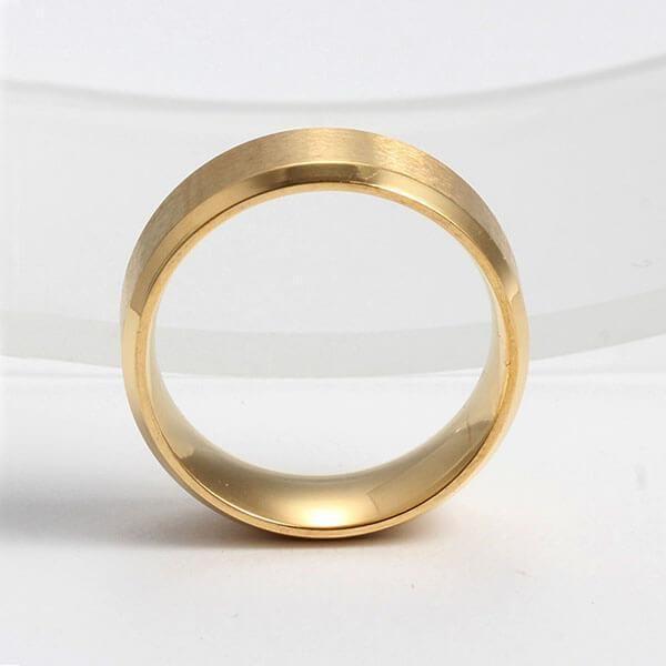 Gold Tone Titanium Steel Wedding Band for Men - 8MM