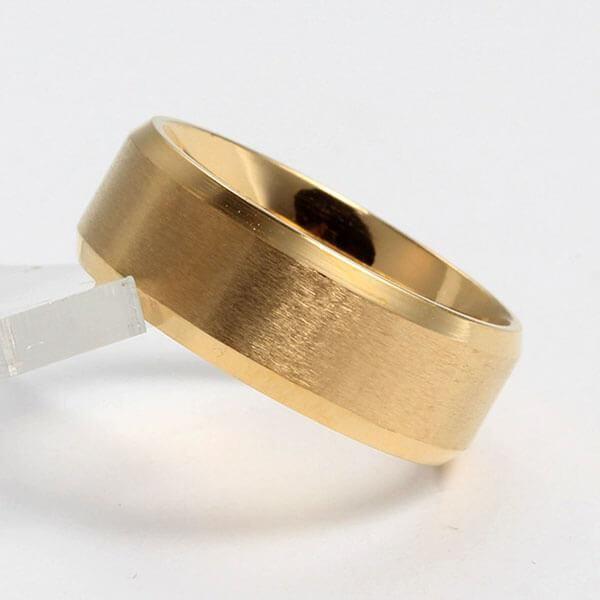 Gold Tone Titanium Steel Wedding Band for Men - 8MM