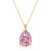 Pink Sapphire Pendant Necklace - 925 Sterling Silver Classic Design