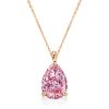 Pink Sapphire Pendant Necklace - 925 Sterling Silver Classic Design
