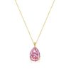 Pink Sapphire Pendant Necklace - 925 Sterling Silver Classic Design