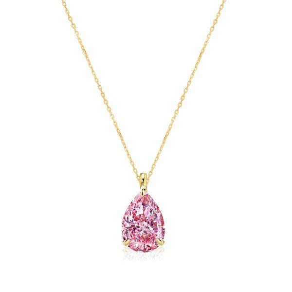 Pink Sapphire Pendant Necklace - 925 Sterling Silver Classic Design