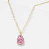 Pink Sapphire Pendant Necklace - 925 Sterling Silver Classic Design