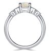 Opal Engagement Ring - Round Cut 925 Sterling Silver Promise Ring