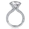 Split Shank Round Tension Setting Engagement Ring in Rhodium-Plated Sterling Silver