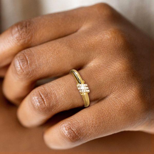 Sterling Silver Paved Spiral Ring - Simple Band for Travel & Wedding