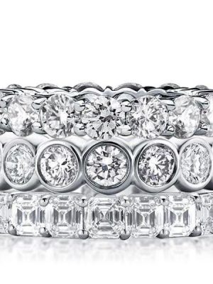 Stacked Eternity Wedding Band in 925 Sterling Silver with High-Carat Stones