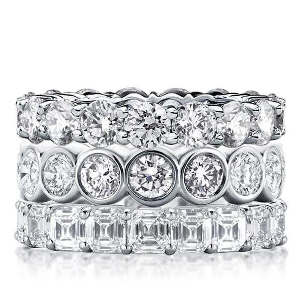 Stacked Eternity Wedding Band in 925 Sterling Silver with High-Carat Stones