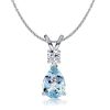 Teardrop Aquamarine Pendant Necklace in Sterling Silver - Dainty & Elegant