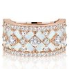 Multi-Row Baguette Opal Half Eternity Wedding Band for Women in Sterling Silver