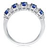 Blue Oval Sterling Silver Half Wedding Band - 1.25 CT. TW.