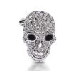 Sterling Silver Skull Cufflinks with White Sapphire Accents