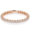 Halo Emerald Tennis Bracelet - Sterling Silver - 7.56 CT. TW