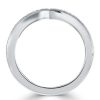 Blue Topaz Milgrain Double Row Half Eternity Wedding Band in Sterling Silver