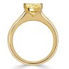Cushion Cut Golden Yellow Topaz Solitaire Engagement Ring in 18K Gold Plated Sterling Silver