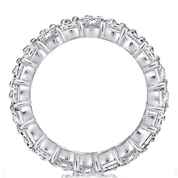 Double Row Marquise Cut Eternity Wedding Band in Rhodium Plated Sterling Silver