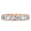 Rose Gold Eternity Cross Prong Wedding Band 9.20 CT. TW. Sterling Silver