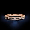 Rose Gold & Black Sapphire Wedding Band for Women - 0.35 Carat TW Sterling Silver