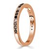 Rose Gold & Black Sapphire Wedding Band for Women - 0.35 Carat TW Sterling Silver