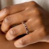 Rose Gold & Black Sapphire Wedding Band for Women - 0.35 Carat TW Sterling Silver