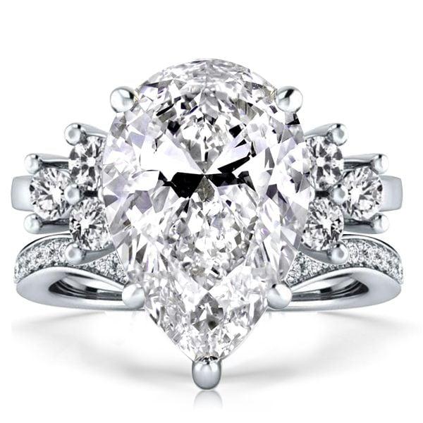 7.83 CT. TW. Six Stone Solitaire Bridal Set in Rhodium-Plated Sterling Silver