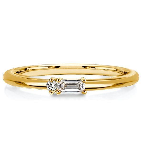 Two Tone Radiant Cut Yellow and White Sapphire Stackable Band Set in Sterling Silver