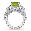 Peridot Engagement Ring for Women - Radiant Cut 925 Sterling Silver