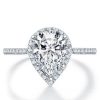 Halo Pear Created White Sapphire Engagement Ring Wedding Ring for Women - Sterling Silver