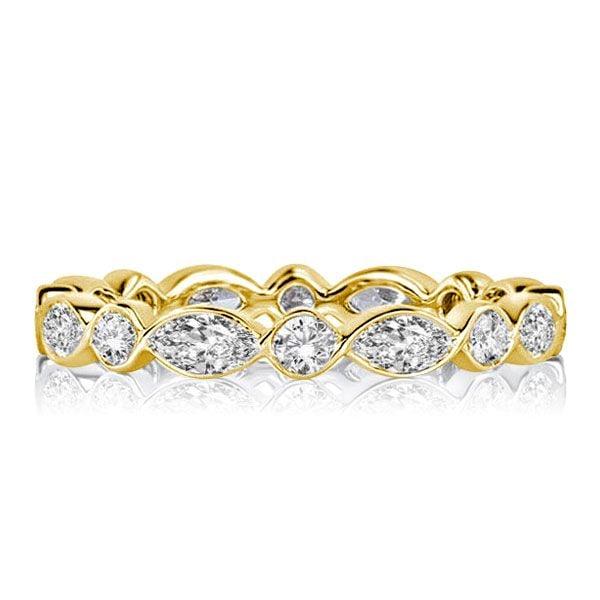 Two-Tone Stackable Band Set with Round & Marquise Cut Stones, 5.89 CT. TW.