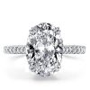 Oval White Sapphire Engagement Ring - Double Prong Sterling Silver