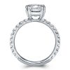 Oval White Sapphire Engagement Ring - Double Prong Sterling Silver