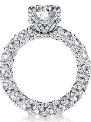 White Sapphire Eternity Band - Sterling Silver Round Ring (3.0 CT)