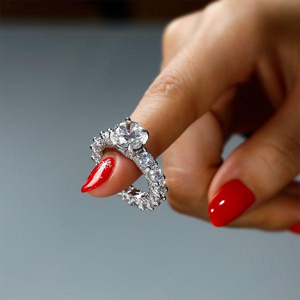 White Sapphire Eternity Band - Sterling Silver Round Ring (3.0 CT)