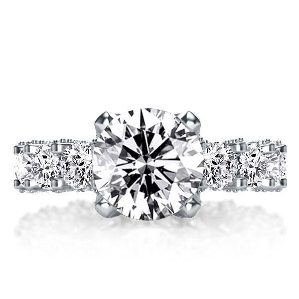 White Sapphire Eternity Band - Sterling Silver Round Ring (3.0 CT)