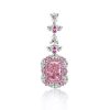Rhodium Plated 925 Sterling Silver Pink Sapphire Drop Earrings with Push Backs