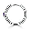 Amethyst Hoop Earrings - 925 Sterling Silver Single Stone - Women's Jewelry