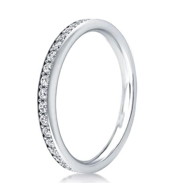 Created White Sapphire Engagement Ring Bridal Set in Sterling Silver with Twist Double Prong Setting