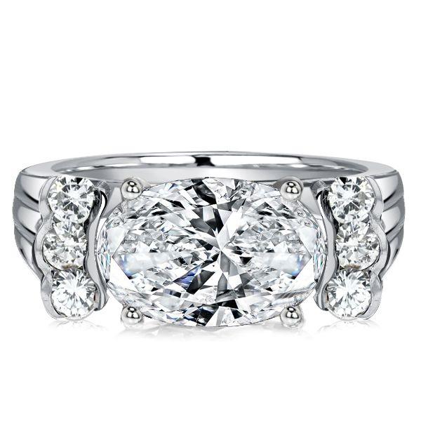 Blue Topaz Engagement Ring - Oval Cut Sterling Silver Ring for Women