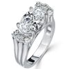 Blue Topaz Engagement Ring - Oval Cut Sterling Silver Ring for Women