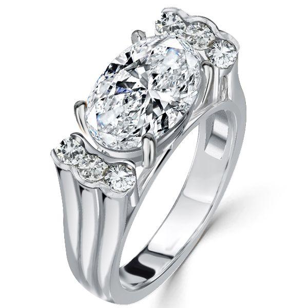 Blue Topaz Engagement Ring - Oval Cut Sterling Silver Ring for Women