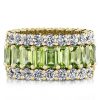 18K Gold Plated Sterling Silver Triple Row Peridot Eternity Wedding Band (8.25 CT. TW.)