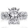 Oval Eternity Engagement Ring Created White Sapphire Sterling Silver 5.00 CTW