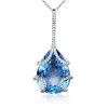 Blue Topaz Pendant Necklace - 925 Sterling Silver, 10.21 CT Gemstone