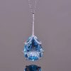 Blue Topaz Pendant Necklace - 925 Sterling Silver, 10.21 CT Gemstone