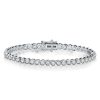 Classic Round Cut Tennis Bracelet for Women in Rhodium-Plated 925 Sterling Silver