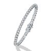 Classic Round Cut Tennis Bracelet for Women in Rhodium-Plated 925 Sterling Silver